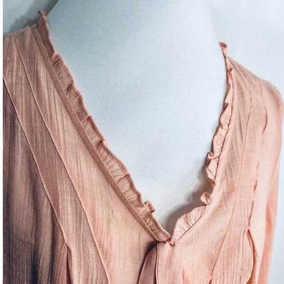Zac & Rachel Dusty Pink Bohemian Pink Blouse Small - Picture 6 of 9